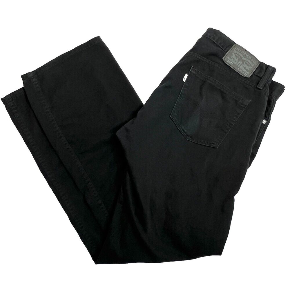 BLANK White Tab Levi's 514 Mens Black Denim Straight Leg Jeans 36x32 Collectors‎
